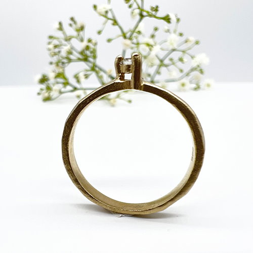 Misty Forest Twig Ring - 18 Karat natürliches Weißgold