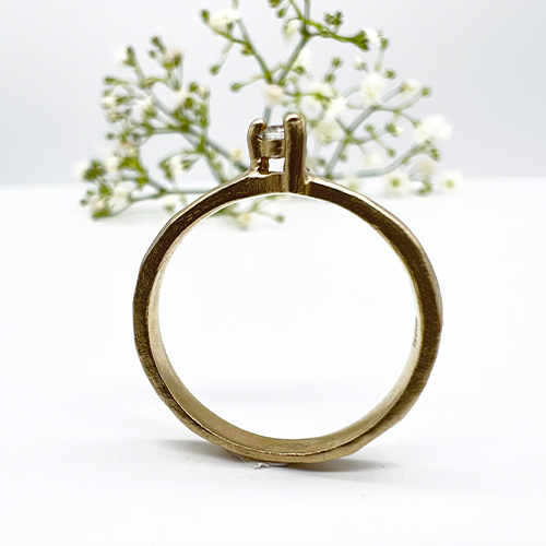 Misty Forest "Twig" Ring - 18K naturlig hvidguld