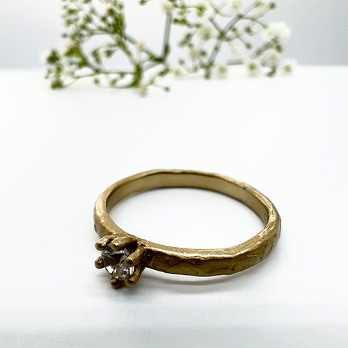 Misty Forest "Raindrop" Ring - 18K Naturligt Vitguld