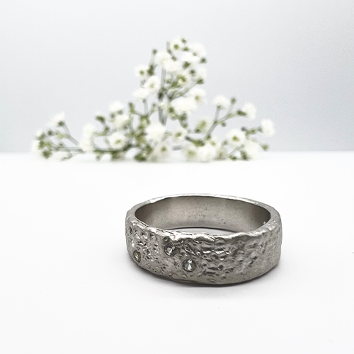 Misty Forest Fields Ring - 18K White Gold with Rhodium