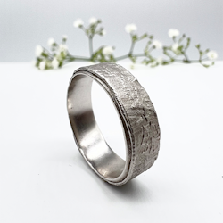 Misty Forest Urbane Mens Ring - 18 Karat Weißgold mit Rhodium