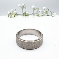 Misty Forest Urbane Mens Ring - 18K White Gold with Rhodium