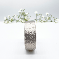 Misty Forest Cotton Mens Ring - 18K White Gold with Rhodium