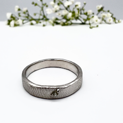 Misty Forest Fingerprint Ring- Silver
