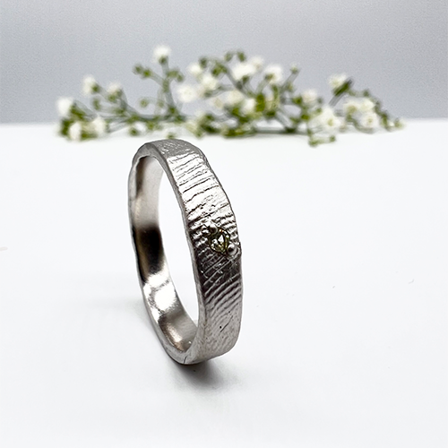 Misty Forest Fingerprint Ring - Silber