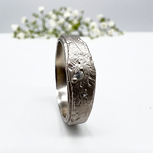 Misty Forest Summer Rain Ring- Silver