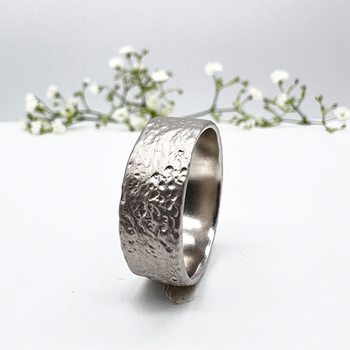 Misty Forest "Cotton" Mens Ring - Silver