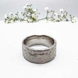 Misty Forest Wilderness Mens Ring - Silber