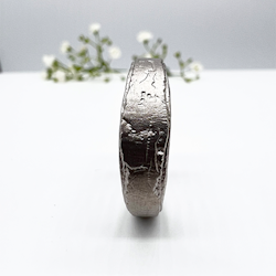 Misty Forest Natural Mens Ring - Silber