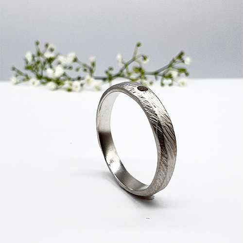 Misty Forest Petite Diamond Ring- Silver