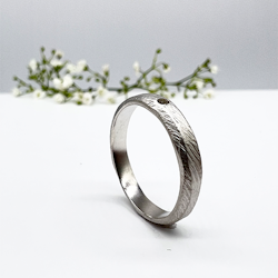 Misty Forest Petite Diamond Ring – Silber
