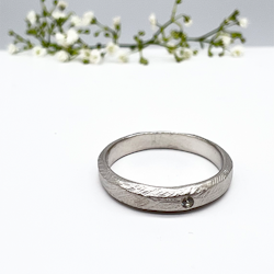 Misty Forest "Petite Diamond" Ring - Silver