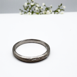 Misty Forest Silk Ring - 18K White Gold with Rhodium