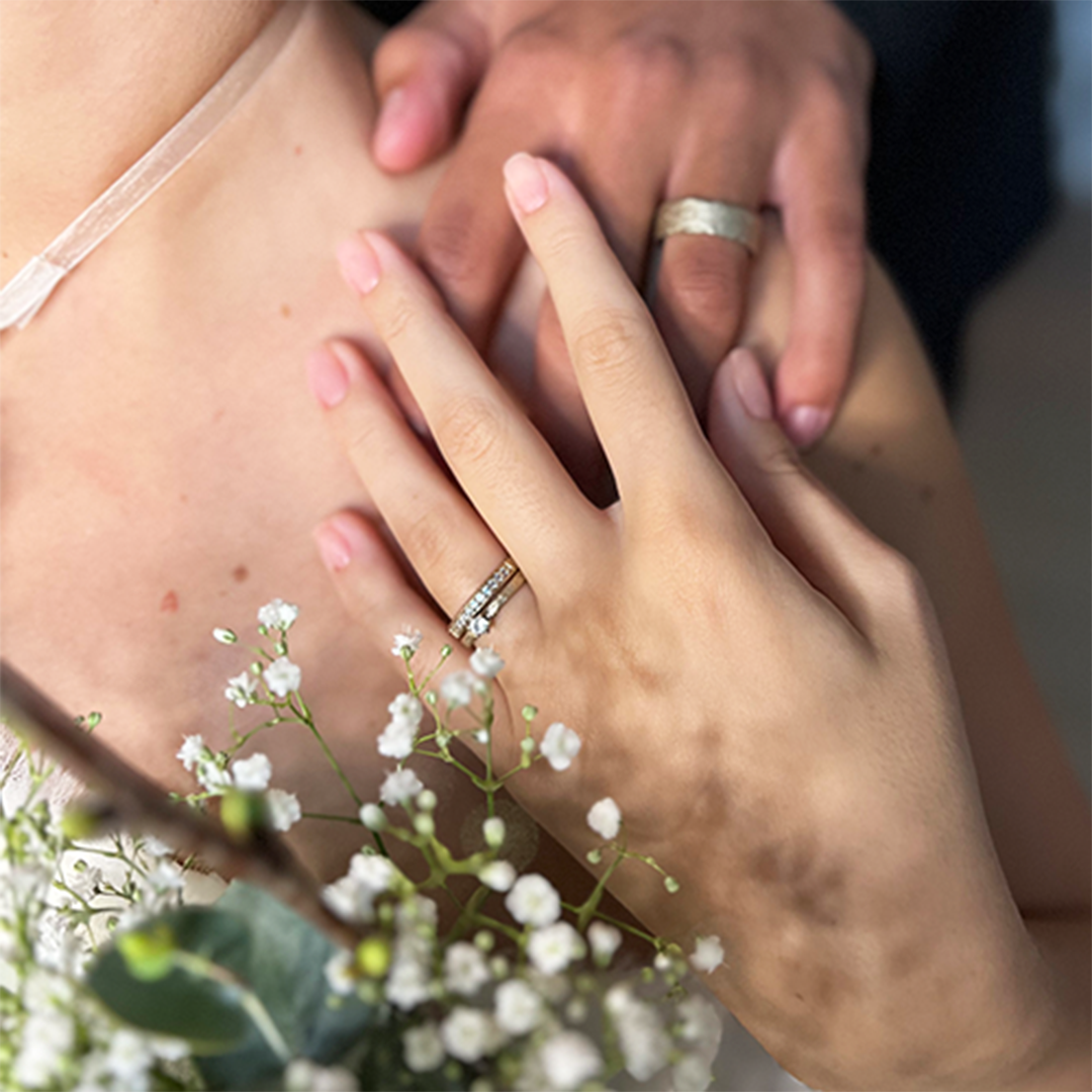 Misty Forest "Raindrop" Ring - 18K Naturligt Vitguld