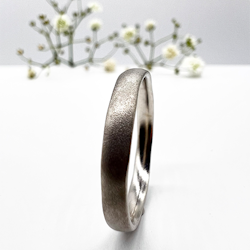Misty Forest Plain Ring - 18K White Gold with Rhodium
