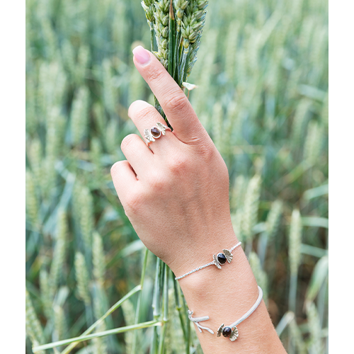 Clouded Apollo Butterfly Bracelet - Silver