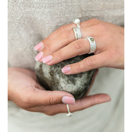 Lu Stone Ring – Silber