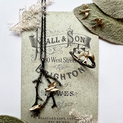 Hope Swallow Earrings - Bronze