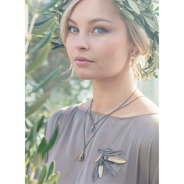 Amorgos Olive Earrings - Bronze
