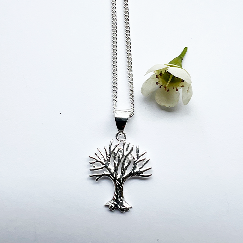 Tree Of Life Halsband - Blankt Silver