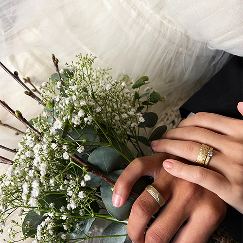 Misty Forest Teardrop Ring - 18K Natural White Gold