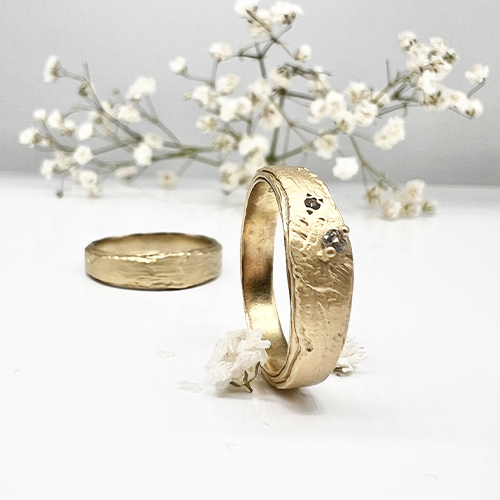Misty Forest Summer Rain Ring - 18K Natural White Gold