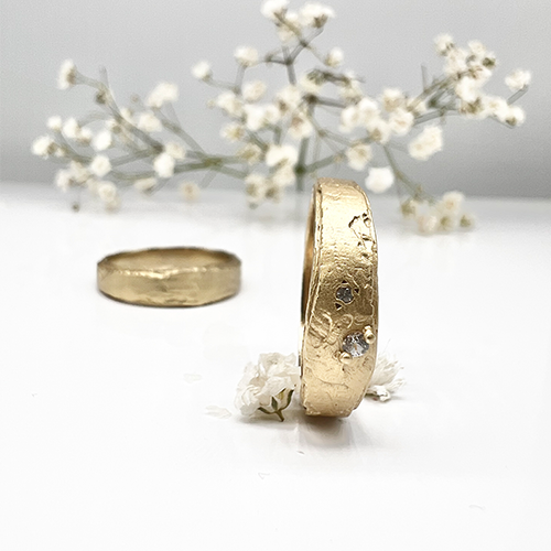 Misty Forest Summer Rain Ring - 18K Natural White Gold