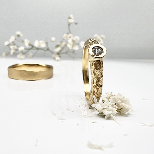 Misty Forest Mizzle Ring - 18K Natural White Gold