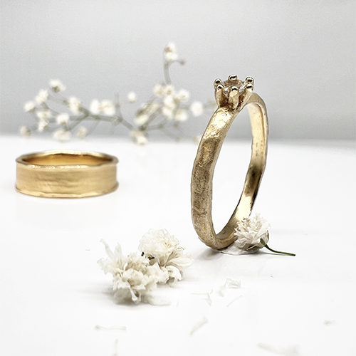 Misty Forest Raindrop Ring - 18K Natural White Gold