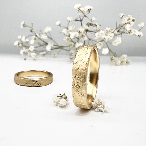Misty Forest Jules Mens Ring - 18K Natural White Gold
