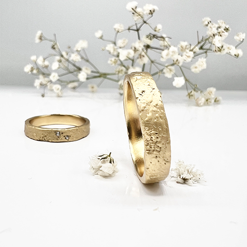 Misty Forest Jules Mens Ring - 18K Natural White Gold