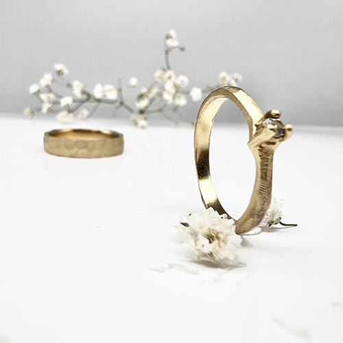 Misty Forest "Twig" Ring - 18K Naturligt Vitguld