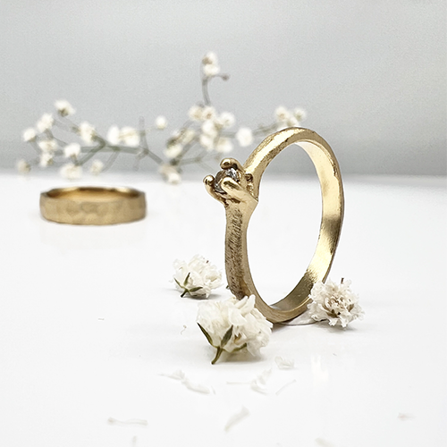 Misty Forest Twig Ring - 18K Natural White Gold