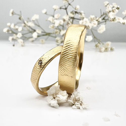 Misty Forest "Fingerprint" Ring - 18K Naturligt Vitguld