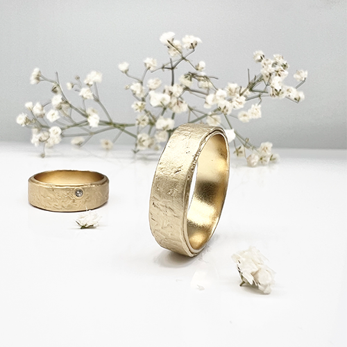 Misty Forest Urbane Mens Ring - 18 Karat natürliches Weißgold