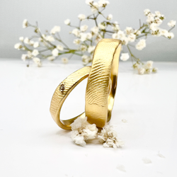 Misty Forest "Fingerprint" Mens Ring - 18K Gulguld