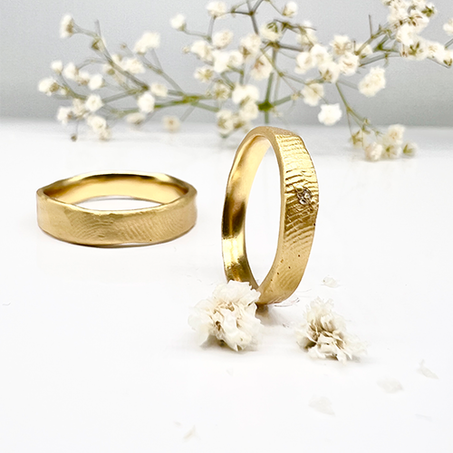 Misty Forest "Fingerprint" Mens Ring - 18K Gulguld