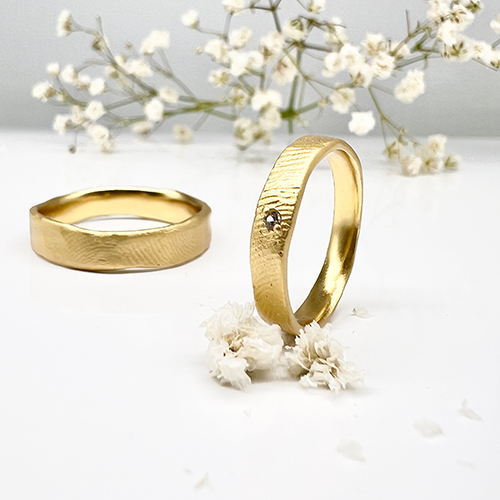 Misty Forest "Fingerprint" Mens Ring - 18K Gulguld
