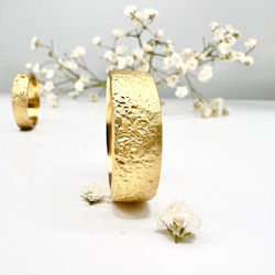 Misty Forest "Cotton" Mens Ring - 18K Gulguld