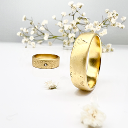 Misty Forest Mens "World" Ring - 18K Gulguld