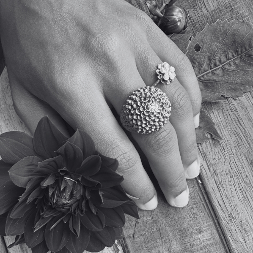 Ring Pompondahlia - Brons/Guld