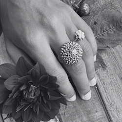 Ring Pompondahlia - Brons/Guld