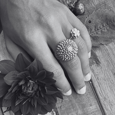 Ring Pompondahlia - Brons/Guld