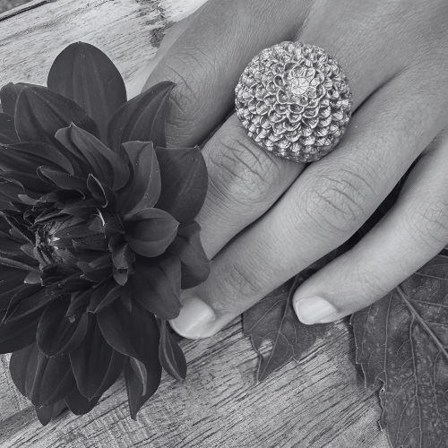 Ring Pompondahlia - Brons/Guld