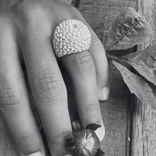 Ring Pompondahlia - Silver/Guld
