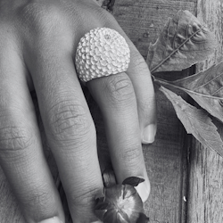 Ring Pompondahlia - Silver/Guld