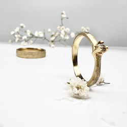 Misty Forest "Twig" Ring - Förgyllt med 14K Guld