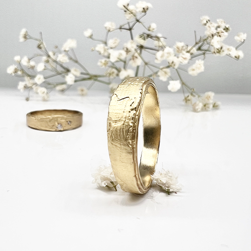 Misty Forest "Natural" Mens Ring - Förgyllt med 14K Guld