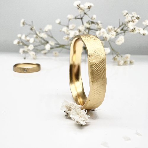 Misty Forest "Fingerprint" Mens Ring - Förgyllt med 14K Guld