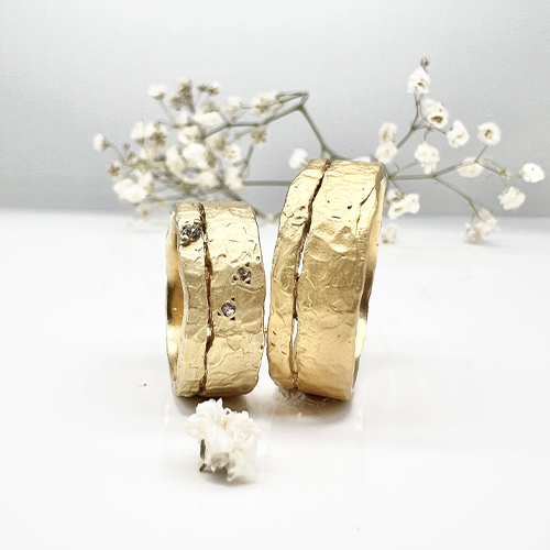 Misty Forest Wilderness Mens Ring - 14K Gold